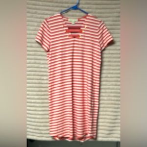 Michael Michael Kors v-neck pink and white stripped casual dress Size XS